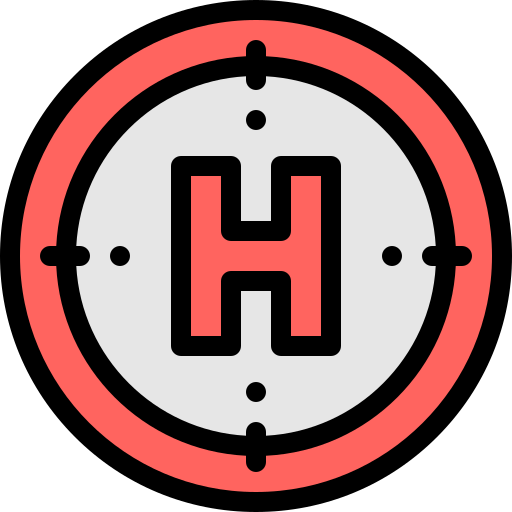 Helipad Detailed Rounded Lineal color icon