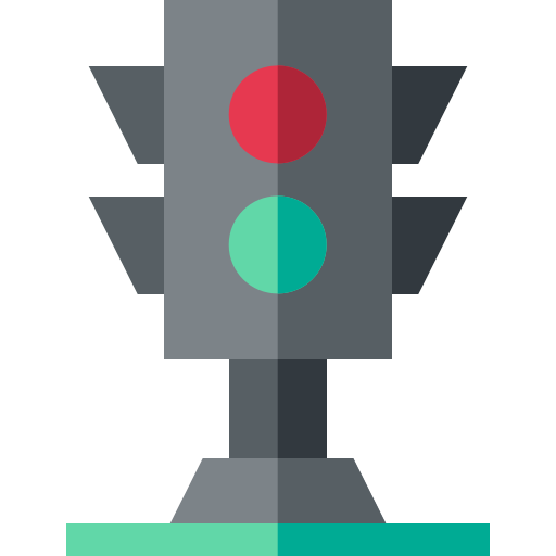 Traffic light Basic Straight Flat icon