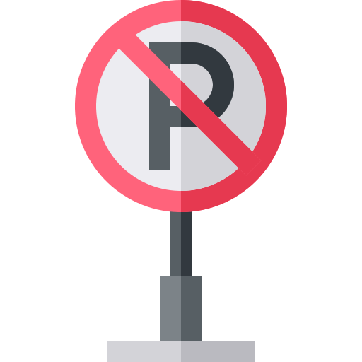 No Parking Basic Straight Flat Icon