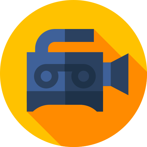 Video camera Flat Circular Flat icon