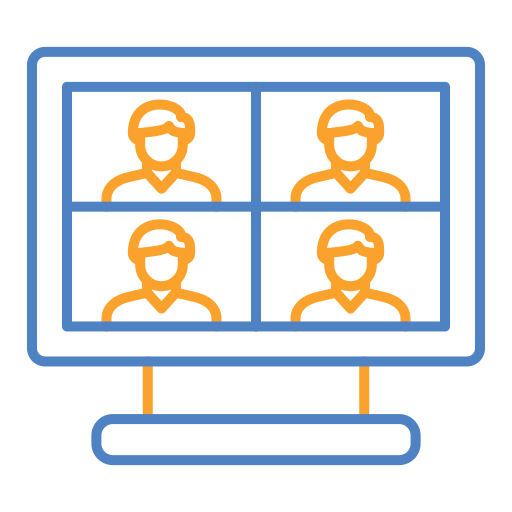 reunión en línea icono gratis