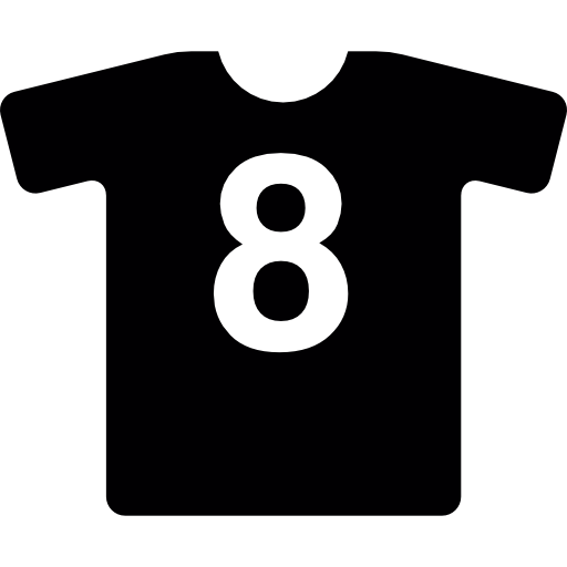 White Football Shirt Number 8 Template