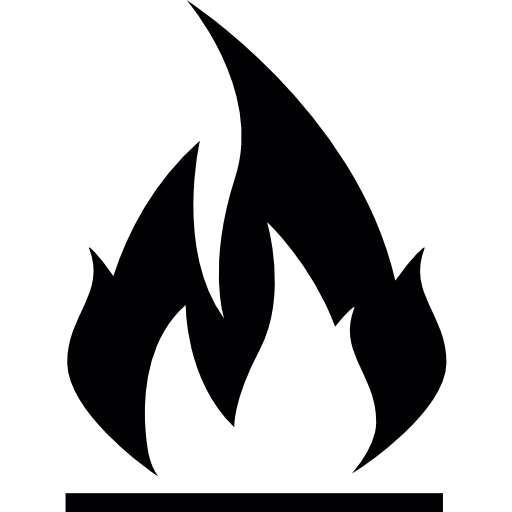 fire symbol black and white