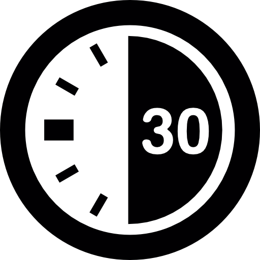 30 segundos en un temporizador icono gratis