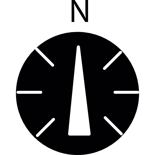 Компас, указывающий на север бесплатно иконка
