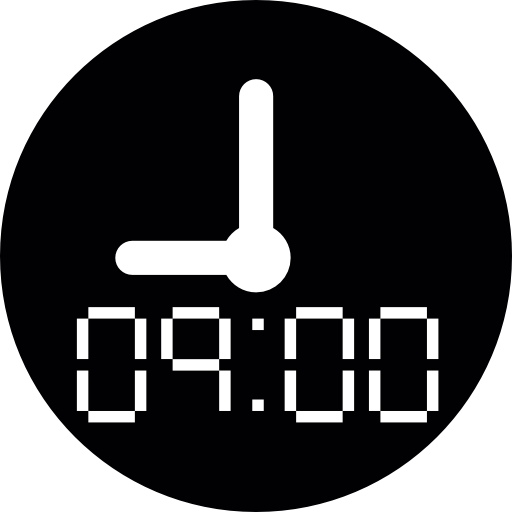 Digital and analogue clock free icon