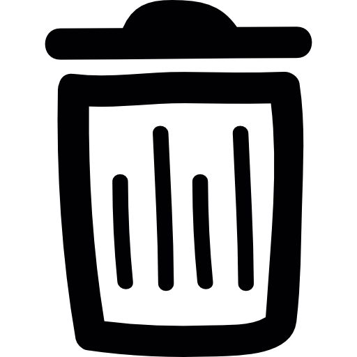 doodle de cubo de basura icono gratis