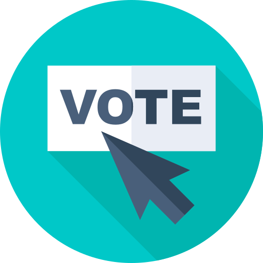 Electronic voting Flat Circular Flat icon