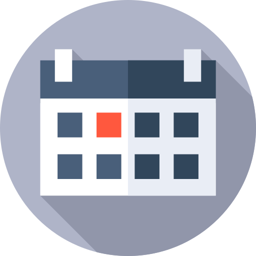 Calendar Flat Circular Flat icon