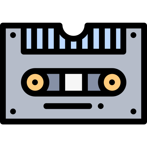 Cassette Detailed Rounded Lineal color icon