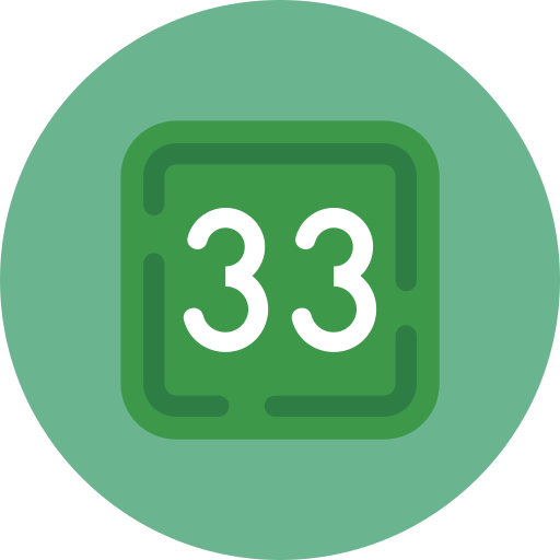 treinta y tres icono gratis