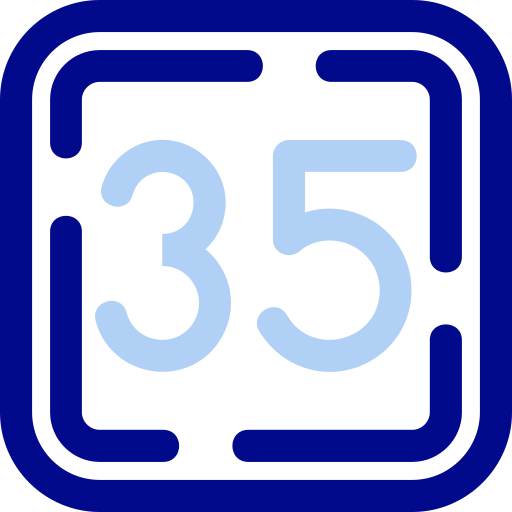 treinta y cinco icono gratis