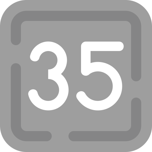 treinta y cinco icono gratis