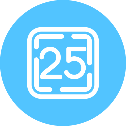 Twenty five free icon