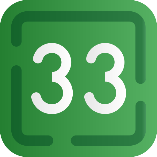 treinta y tres icono gratis