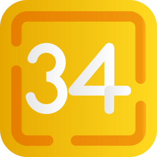 treinta y cuatro icono gratis
