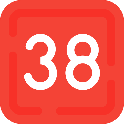 treinta y ocho icono gratis