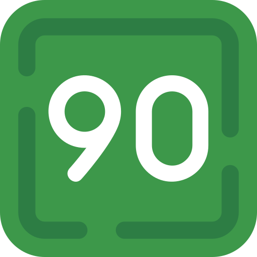 90 Icône gratuit 90 Icône gratuit