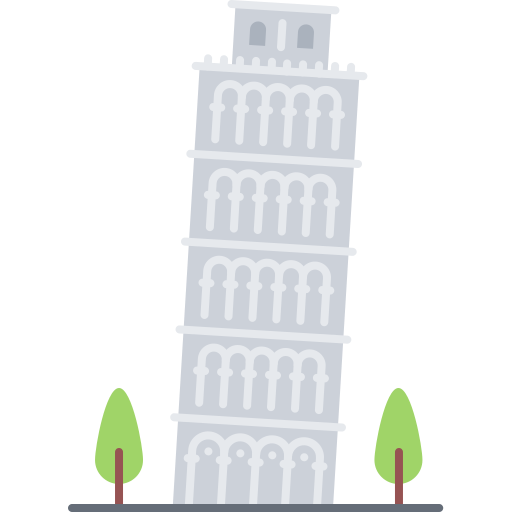 torre inclinada de pisa icono gratis