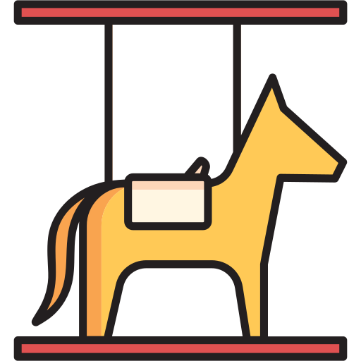 carrusel de caballos icono gratis