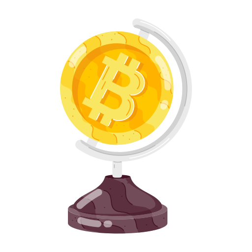Global bitcoin free icon