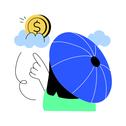 dinero en la nube icono gratis