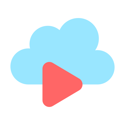 vídeo en la nube icono gratis