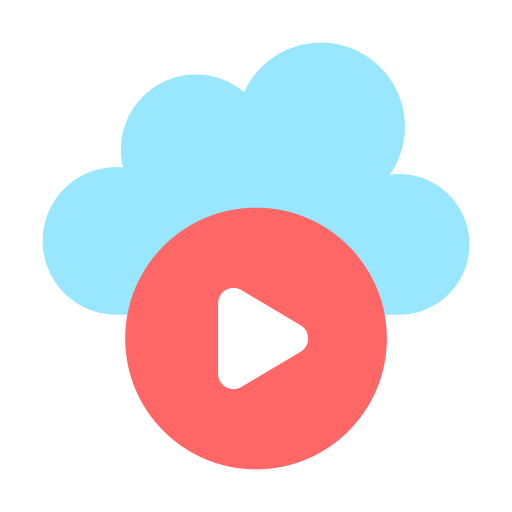 vídeo en la nube icono gratis