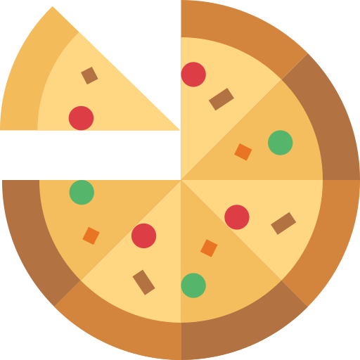 Pizza Smalllikeart Flat icon