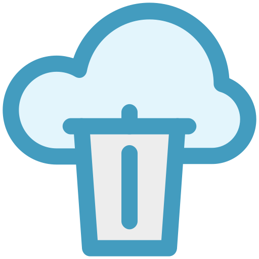 nube y cubo de basura icono gratis