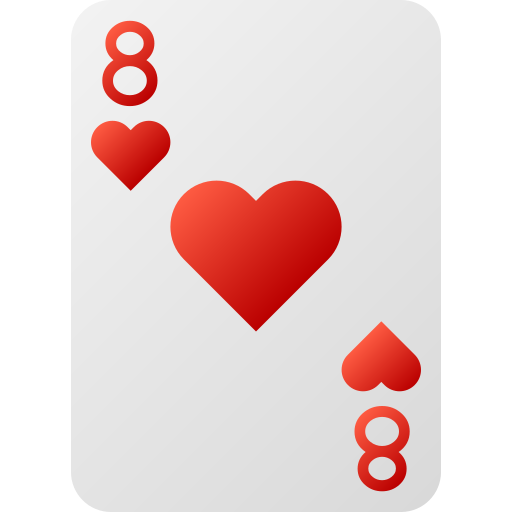 ocho de corazones icono gratis