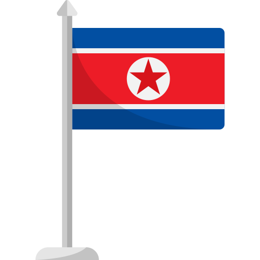 bandera de corea del norte icono gratis