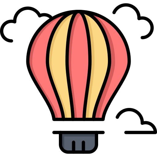 Hot air balloon Flatart Icons Lineal Color icon