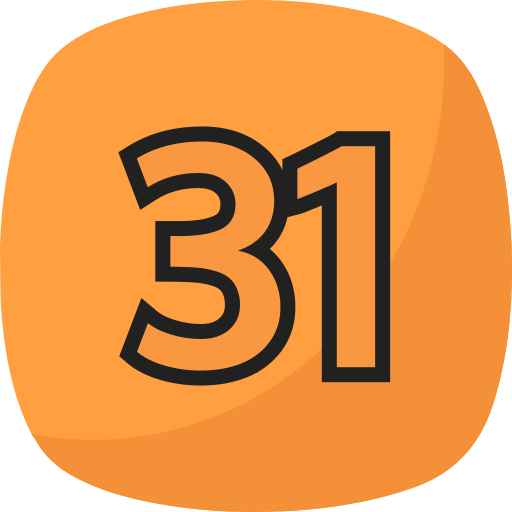 treinta y uno icono gratis
