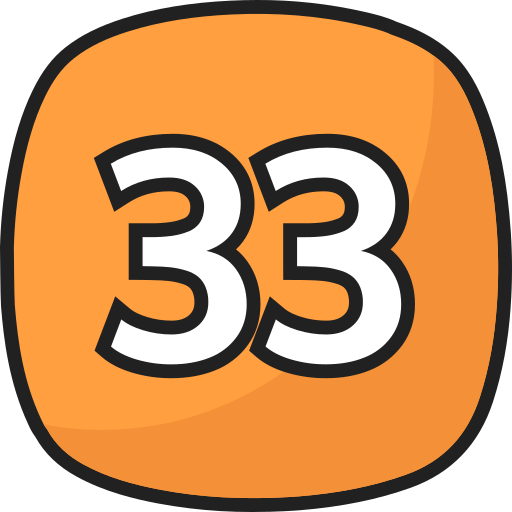 treinta y tres icono gratis
