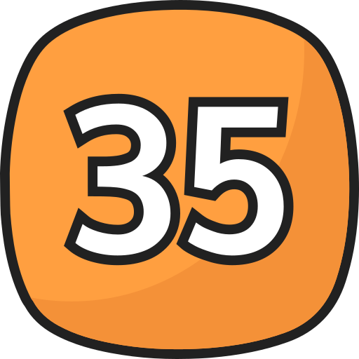 treinta y cinco icono gratis