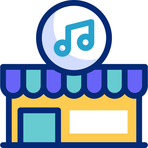 tienda de música icono gratis