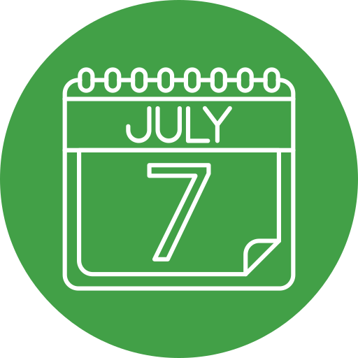 juillet Icône gratuit