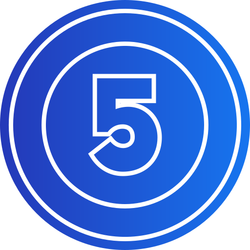 número 5 icono gratis