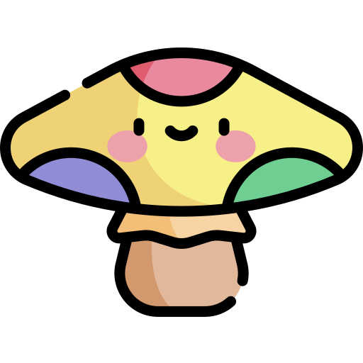 Mushroom Kawaii Lineal color icon