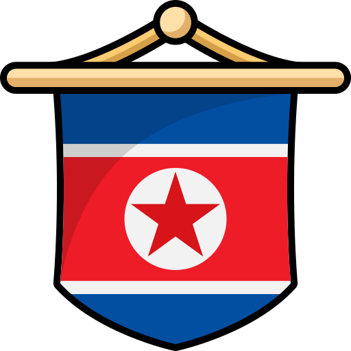 bandera de corea del norte icono gratis