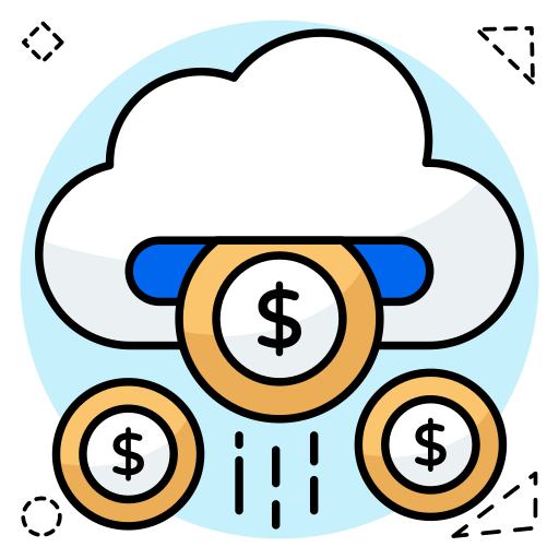 dinero en la nube icono gratis