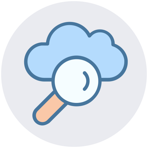 lupa de nube icono gratis