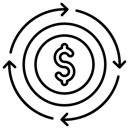 Cash flow free icon