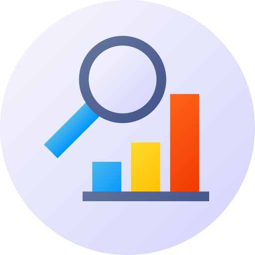 Research Flat Circular Gradient icon