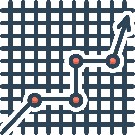 gráfico de líneas a cuadros. icono gratis