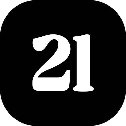 número 21 icono gratis