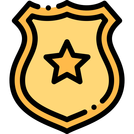 Police badge Detailed Rounded Lineal color icon