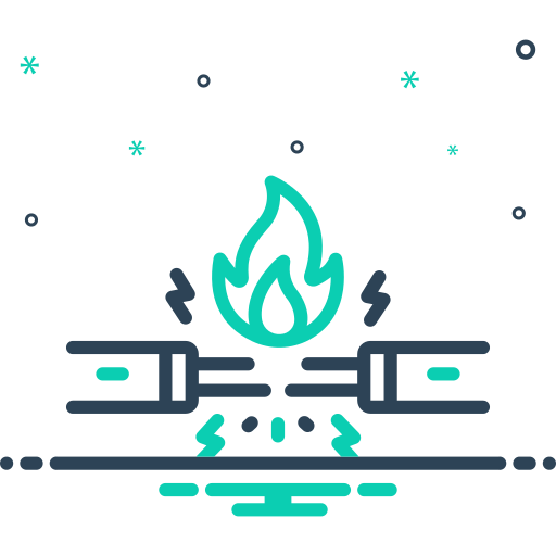 Wire is burning free icon
