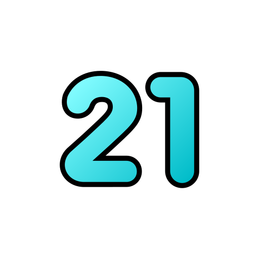 numéro 21 Icône gratuit